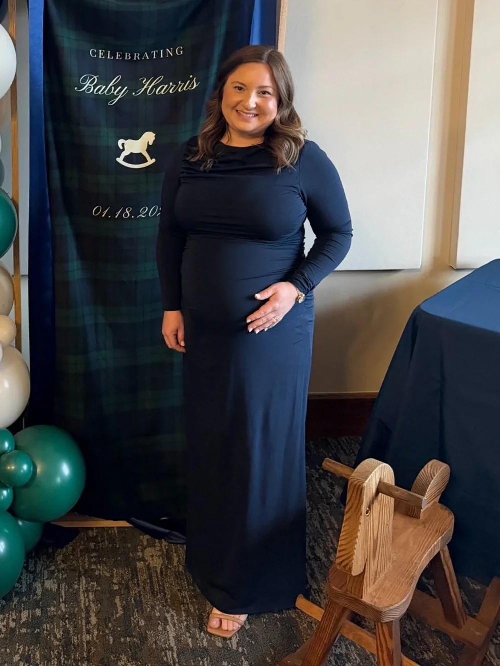 Abercrombie & Fitch Navy Maxi Dress Long Sleeve